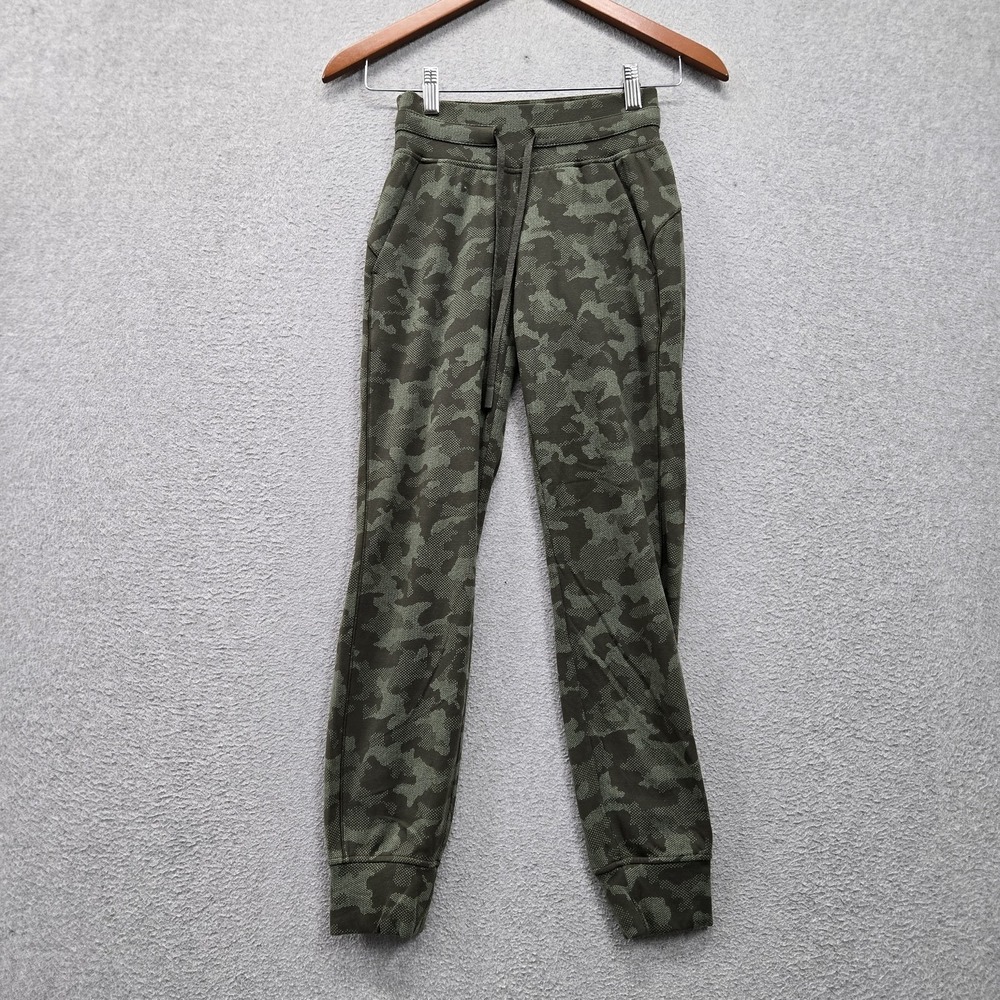 Lululemon Women Activewear Pants 0 Green‎ Camo Ready to Rulu Jogger 25" Inseam
